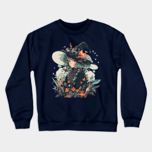 Cute Green Witch Crewneck Sweatshirt